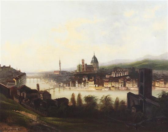 C. Blanchard (19th C.) Views of Venice and Florence, 21 x 26in.